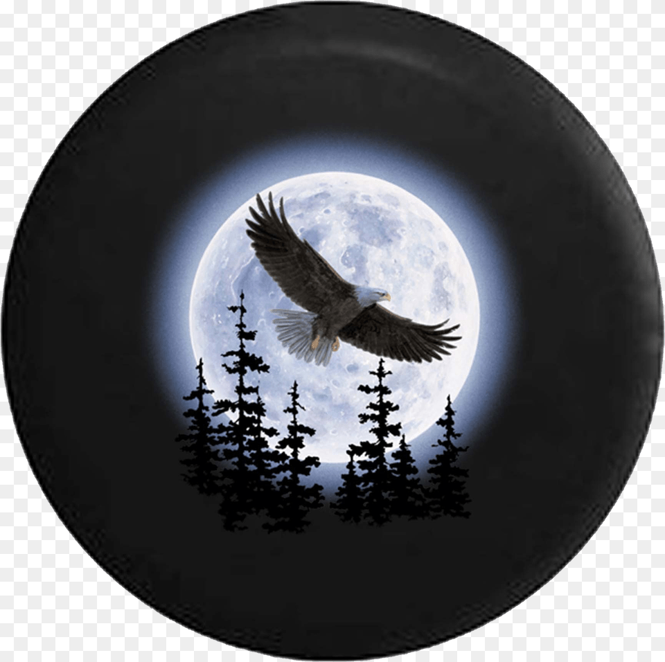 Soaring Eagle Spare Tire Cover Painting Of Eagles, Astronomy, Moon, Nature, Night Free Png