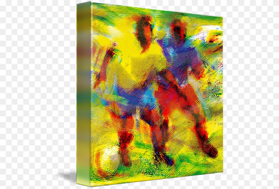 Soccer Art Gallery Wrapped Canvas Art Print 11 X 11 Entitled Soccer, Modern Art, Painting, Person Free Png Download