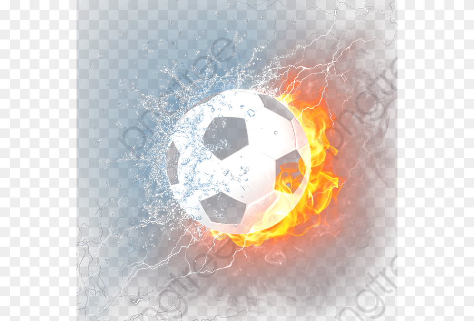 Soccer Ball Fire And Water, Football, Soccer Ball, Sport, Sphere Free Png