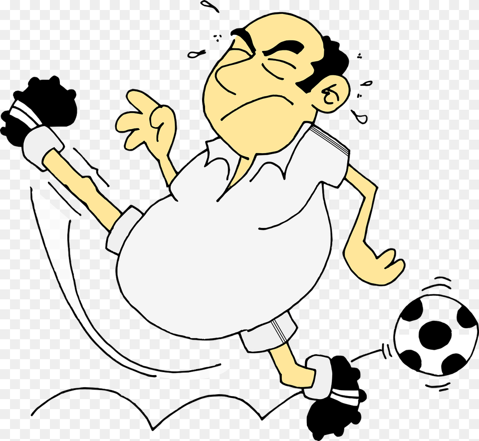 Soccer Ball Football Player Kicking Man Hobby Can T Play Soccer, Person, Face, Head, Cartoon Png Image