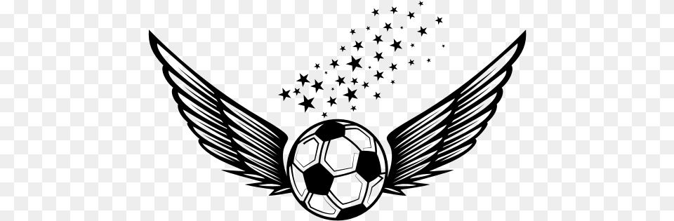 Soccer Ball With Wings Pelota De Futbol Con Alas, Gray Free Png Download