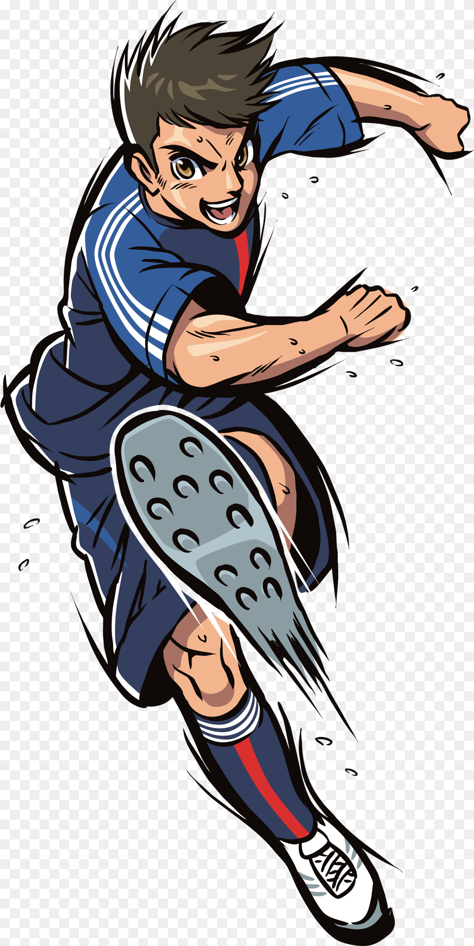 Soccer Clipart Character Soccer Player Cartoon Cartoon Character Playing Football, Book, Comics, Publication, Person Free Transparent Png