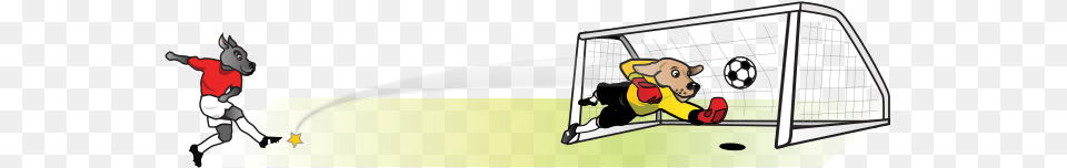 Soccer Dog Striker Kicking At Goal Football, Baby, Person, Head, Animal Png Image