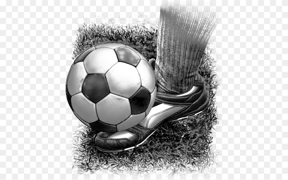 Soccer Fabric Foot Kicking The Ball Black And White Football, Soccer Ball, Sphere, Sport Free Transparent Png