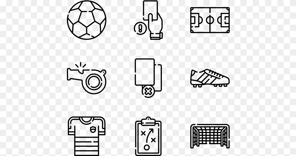 Soccer Line Art, Gray Free Png