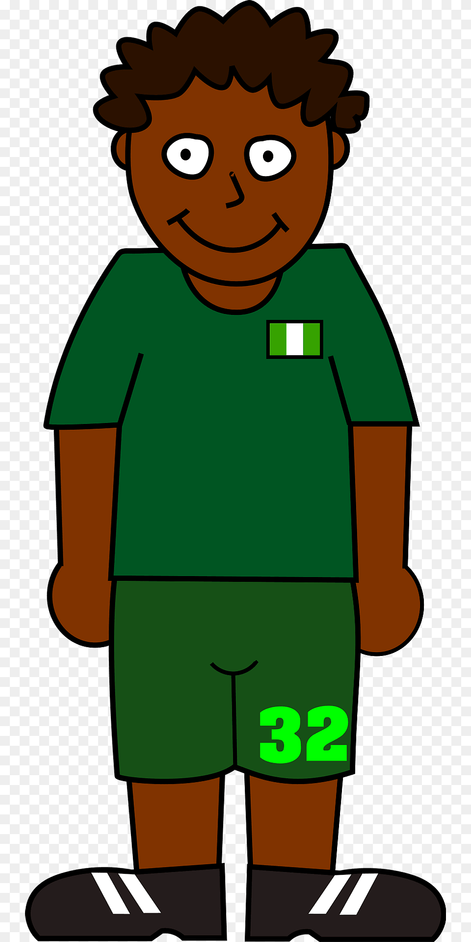 Soccer Nigeria Clipart, Clothing, Shorts, T-shirt, Person Free Png