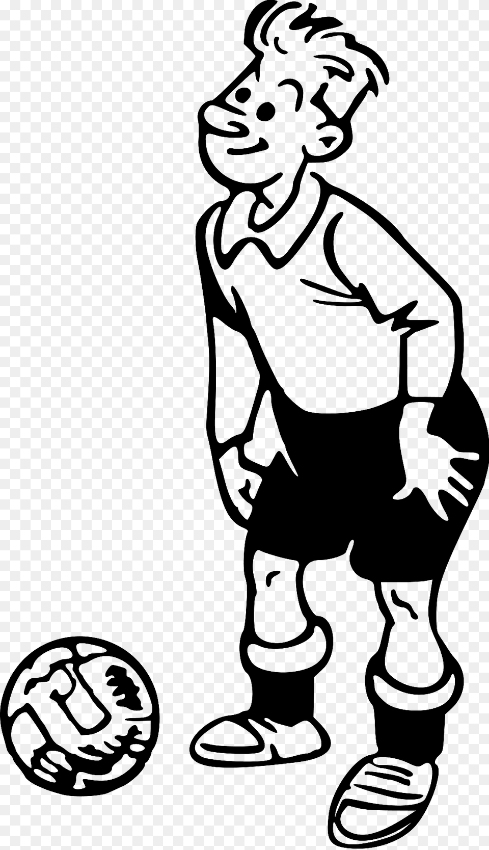 Soccer Player Black And White Clipart, Adult, Male, Man, Person Free Png