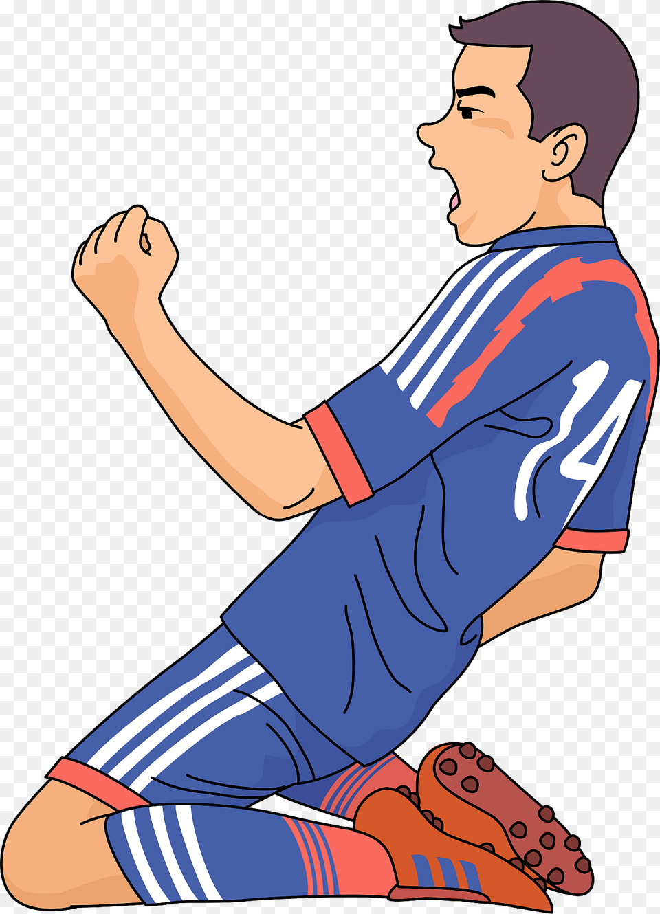 Soccer Player Clipart, Kneeling, Person, Face, Head Png Image