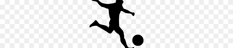 Soccer Player Clipart Image, Gray Png