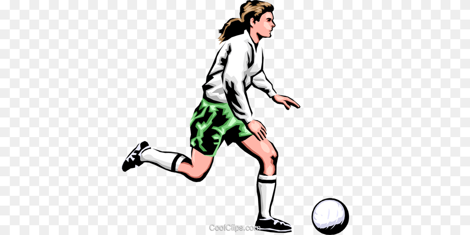 Soccer Player Dribbling Ball Royalty Free Vector Clip Art, Clothing, Shorts, Person, Shoe Png