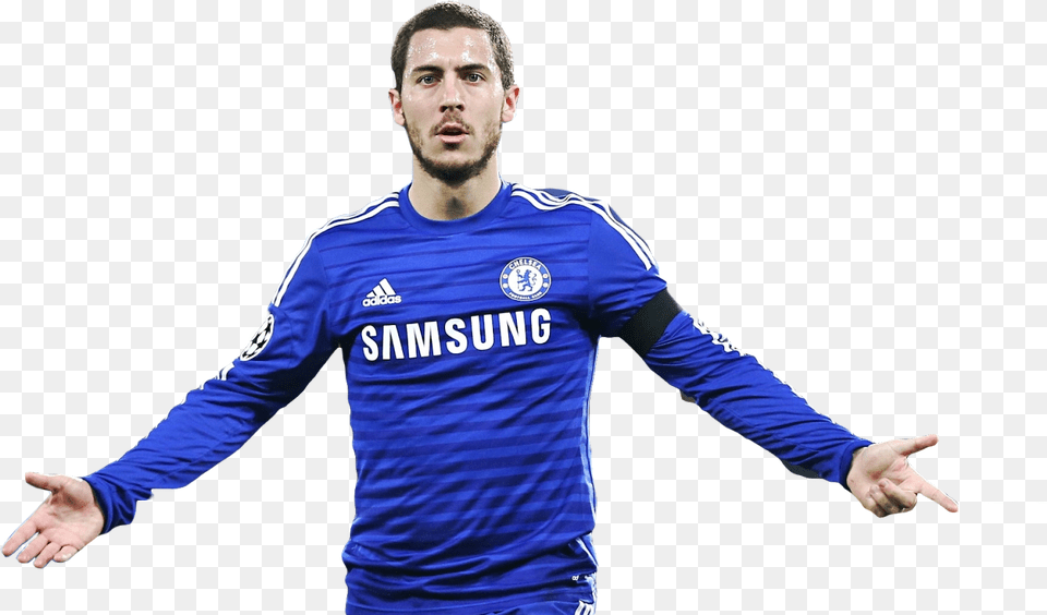 Soccer Player Hazard Hd, Person, Shirt, Head, Hand Png Image