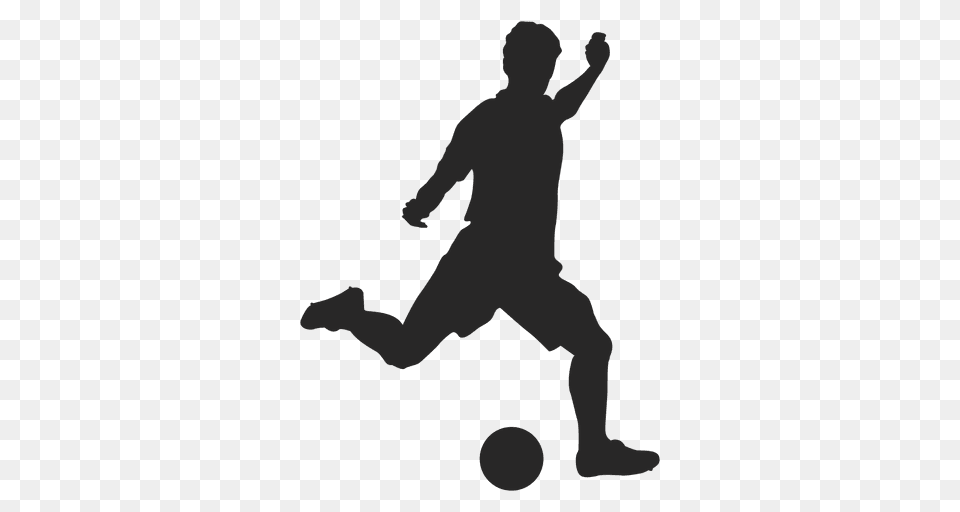 Soccer Player Hitting, Person, Silhouette, Kicking, Head Png