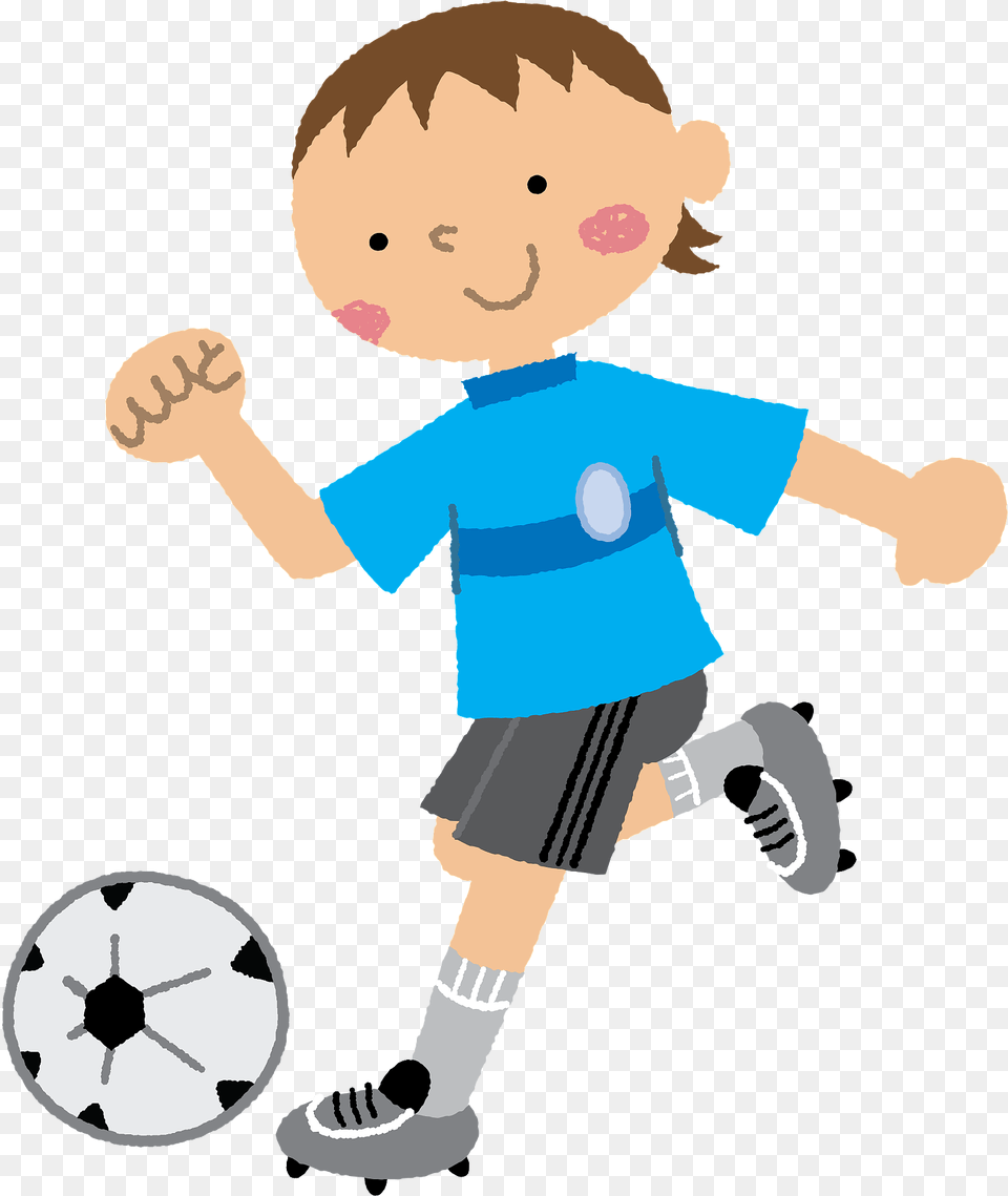 Soccer Player Is Kicking The Ball Clipart, Baby, Person, Face, Head Png