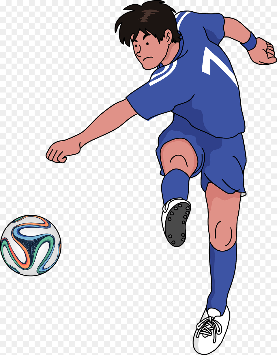 Soccer Player Is Kicking The Ball Clipart, Boy, Child, Person, Male Png Image