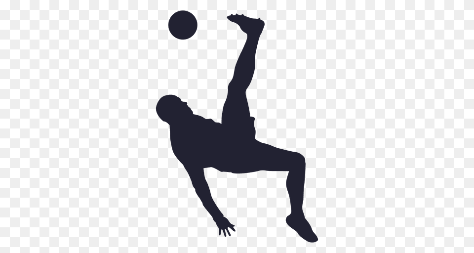 Soccer Player Kicking Silhouette, Person, Dancing, Leisure Activities Free Png Download
