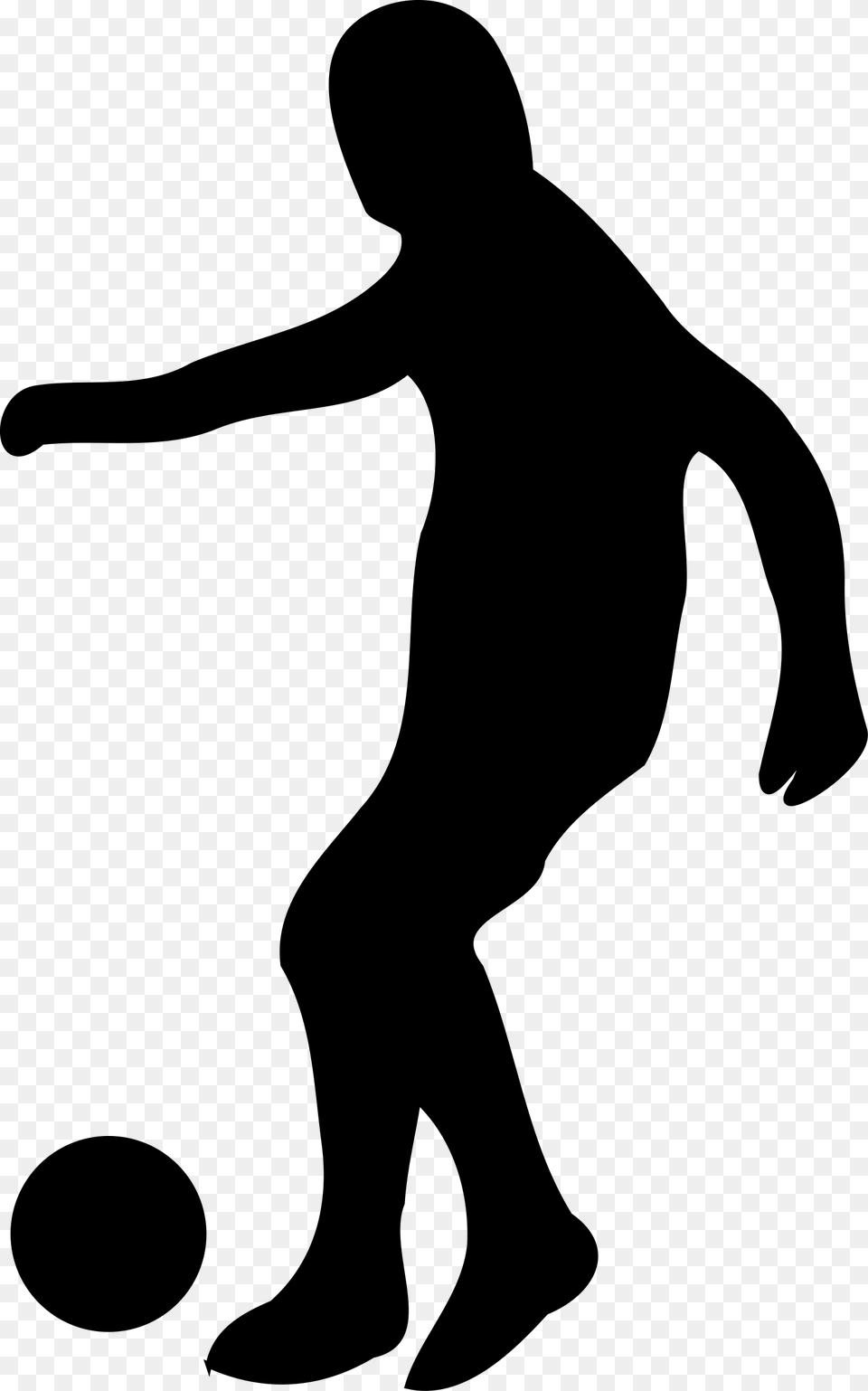 Soccer Player Silhouette, Gray Free Png