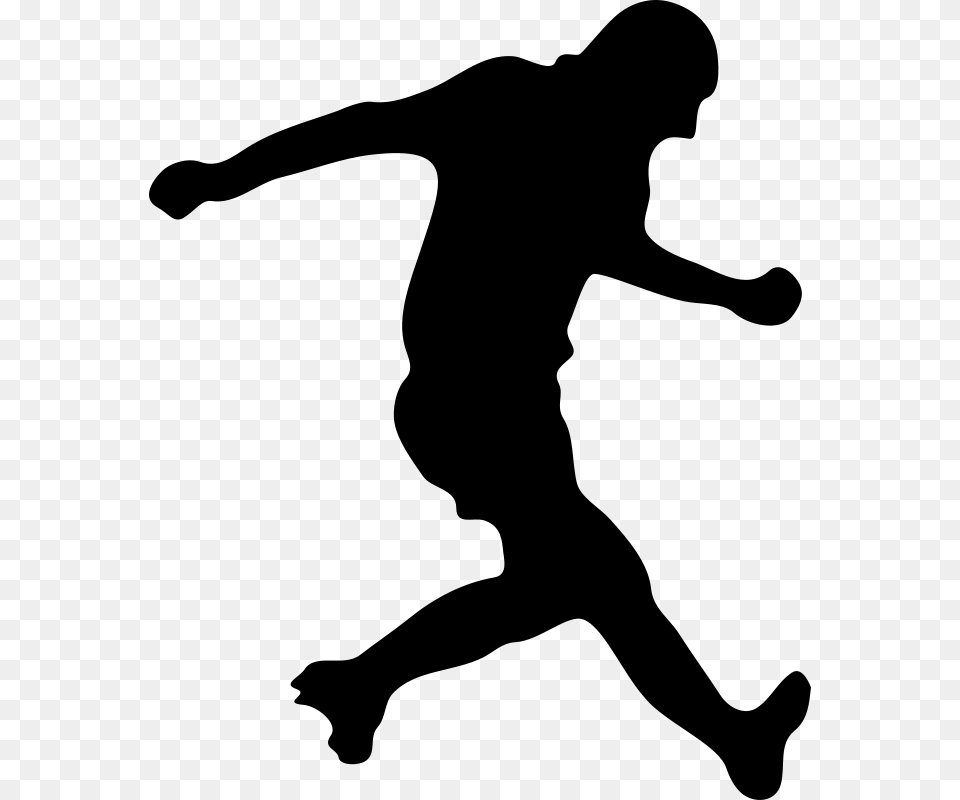 Soccer Player Silhouette, Gray Png