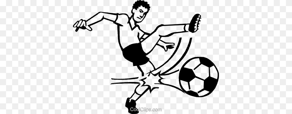 Soccer Players Royalty Vector Clip Art Illustration, Kicking, Person, Face, Head Free Png