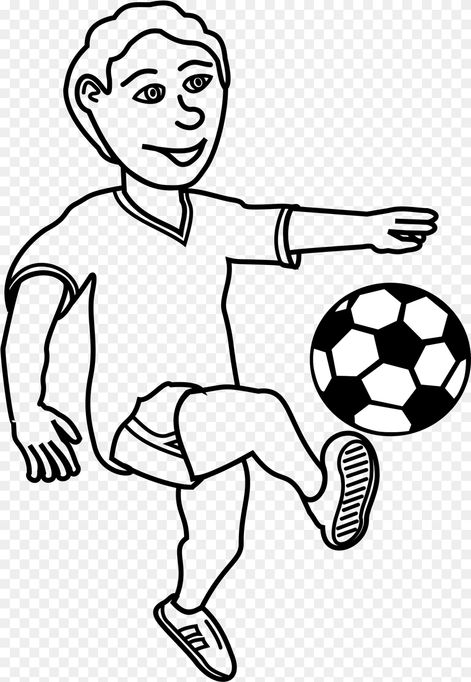 Soccer Playing Boy Clip Arts Play Soccer Clipart Black And White, Ball, Football, Soccer Ball, Sport Png Image