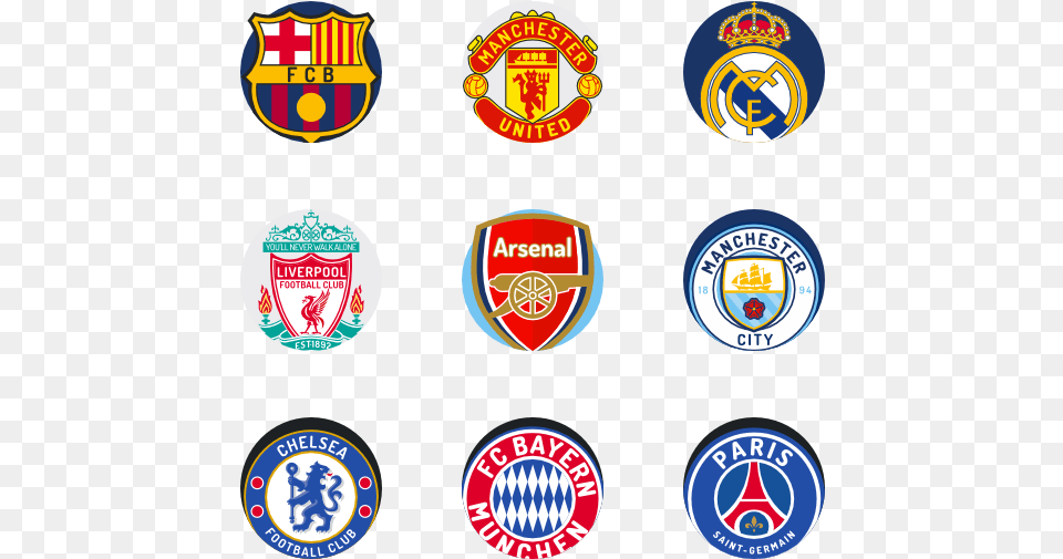 Soccer Shields Top 5 Teams In Premier League, Badge, Logo, Symbol, Emblem Free Png Download