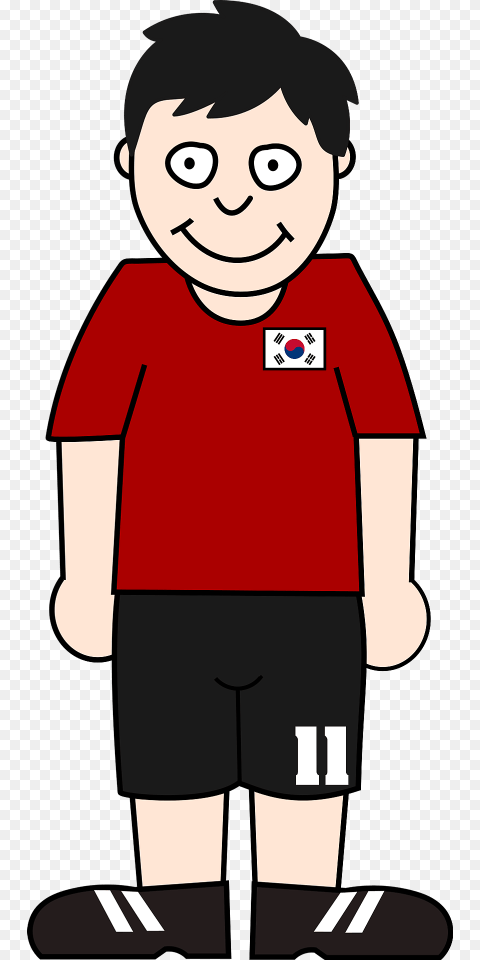 Soccer South Korea Clipart, Clothing, Shorts, T-shirt, Baby Png Image