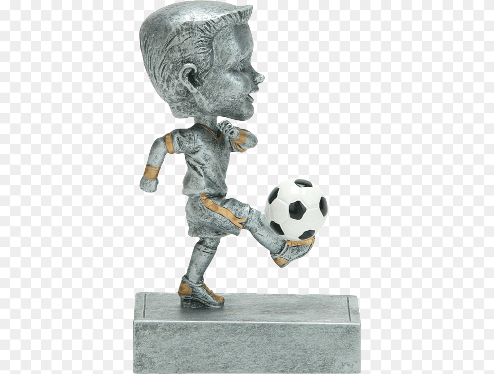 Soccer Trophy With Foot On Ball, Figurine, Football, Soccer Ball, Sport Free Png