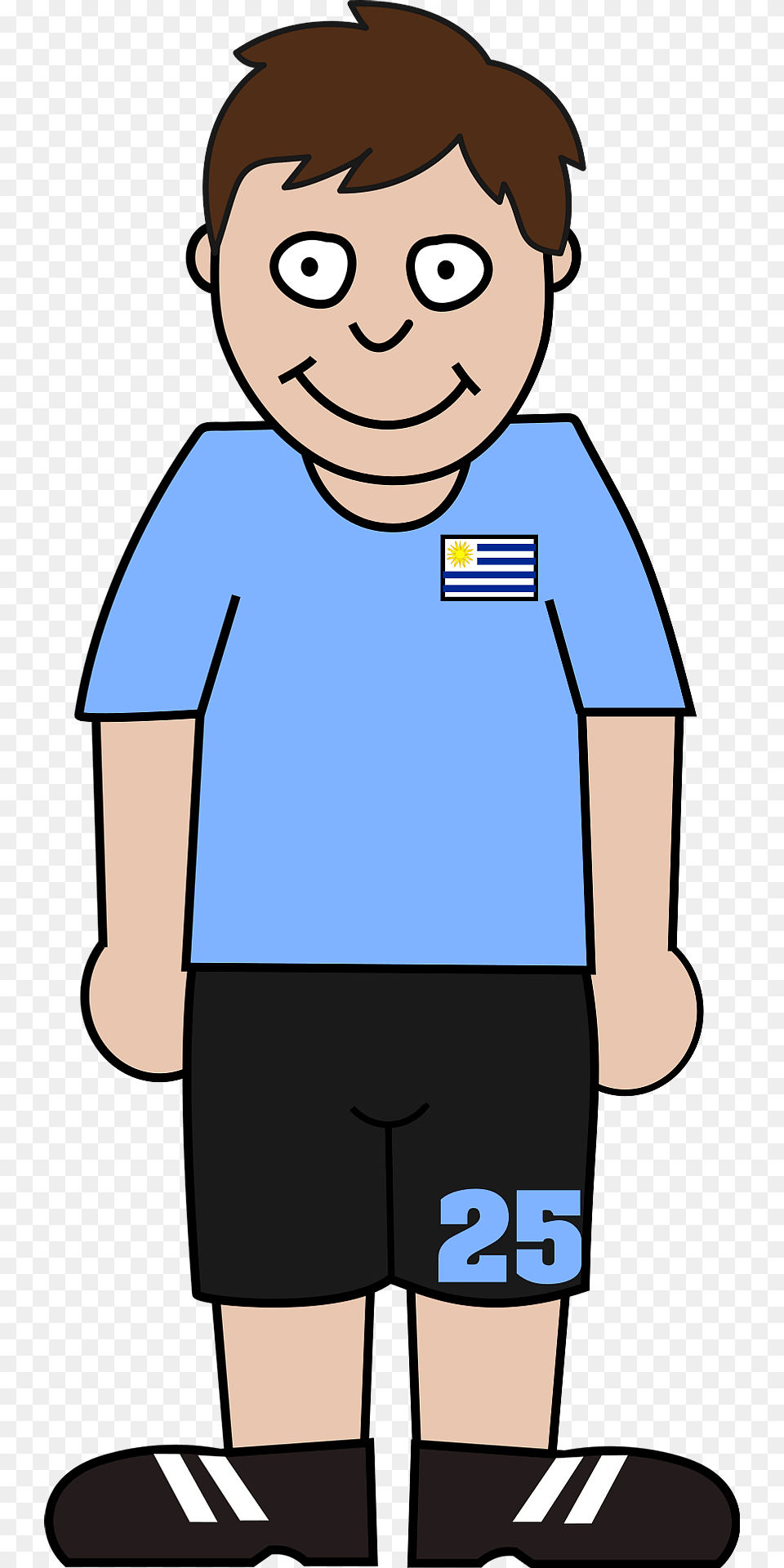 Soccer Uruguay Clipart, T-shirt, Shorts, Clothing, Person Png