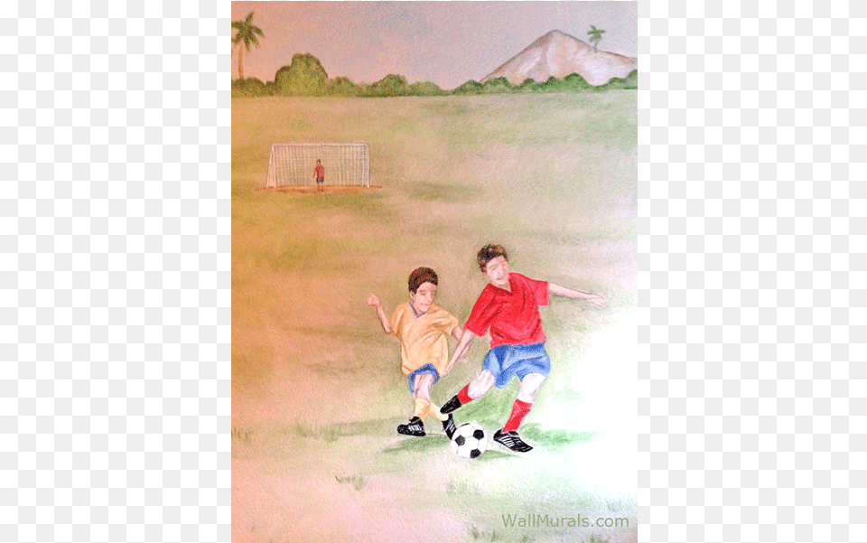 Soccer Wall Mural Painting, Ball, Soccer Ball, Person, Male Png Image