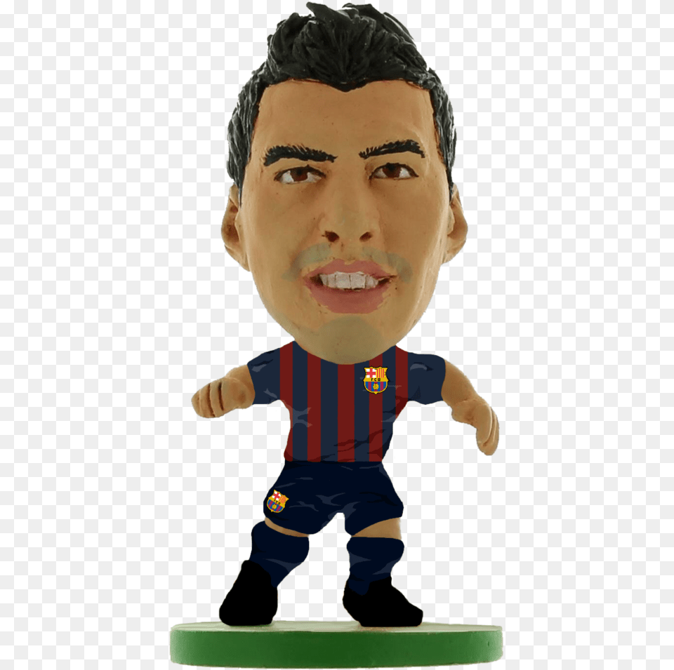 Soccerstarz Barcelona Luis Suarez Download Suarez Soccerstarz, Person, Face, Head, Figurine Png Image