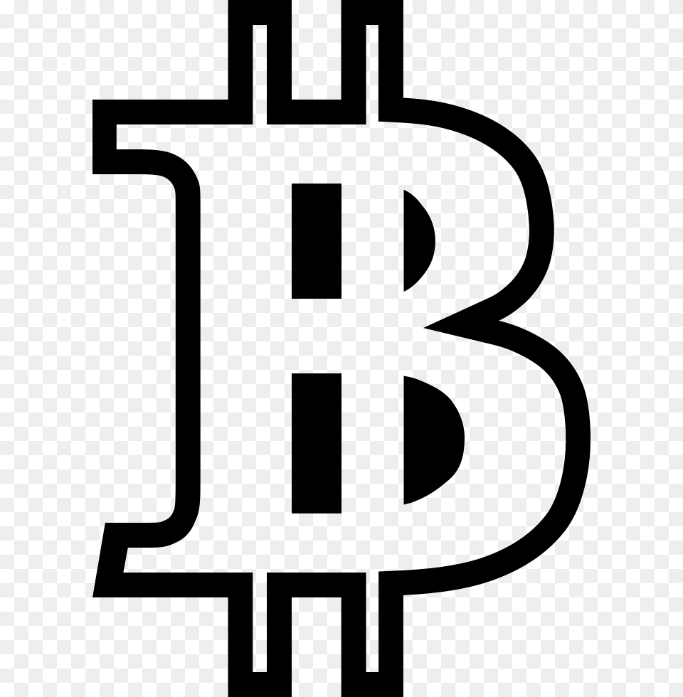 Social Bitcoin Outline Icon Download, Stencil, Light Free Transparent Png
