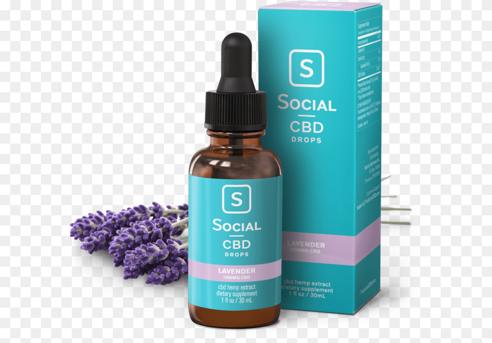 Social Cbd Drops Lavender Cbd Essential Oil Roller, Bottle, Herbal, Herbs, Lotion Png