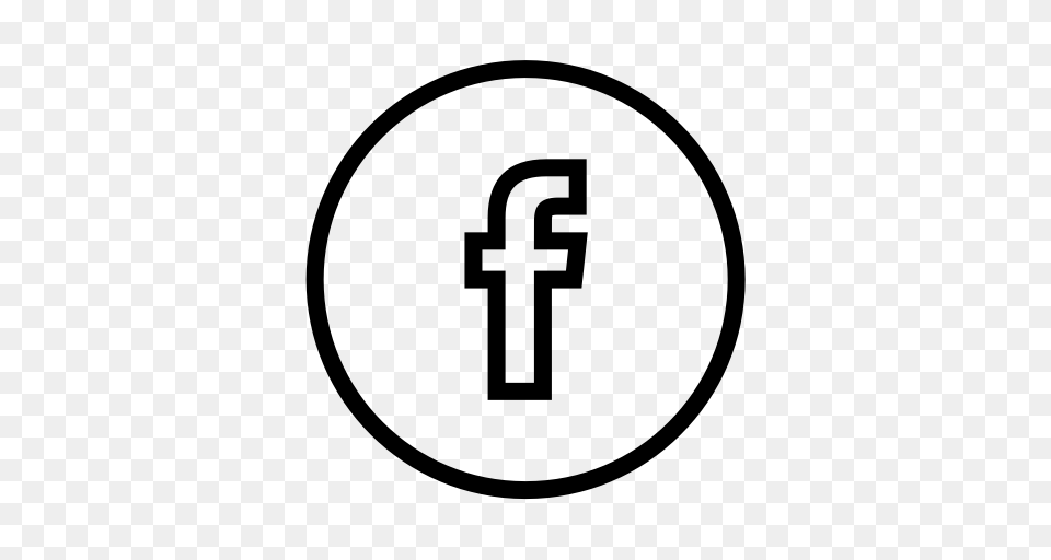 Social Circle Media Facebook Network Icon, Gray Png Image