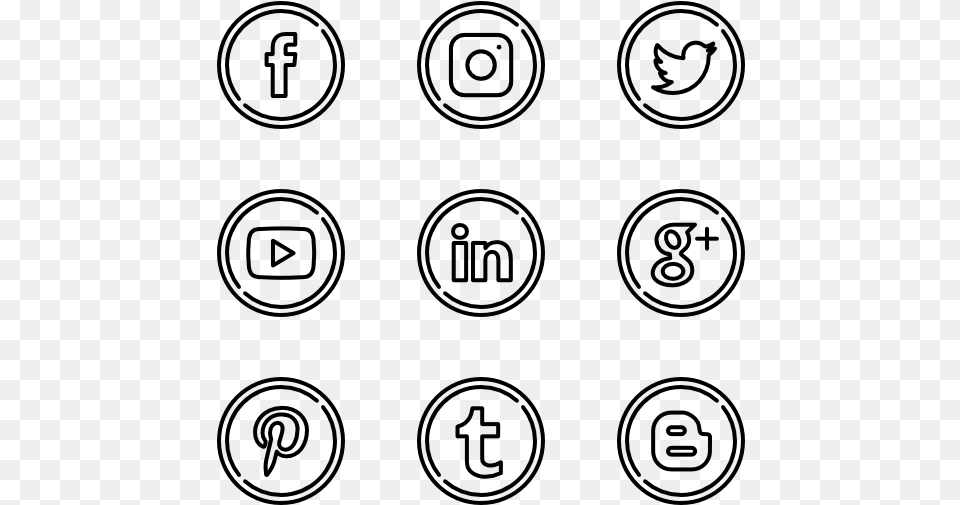 Social Circles Music Icon Pack, Gray Free Png Download