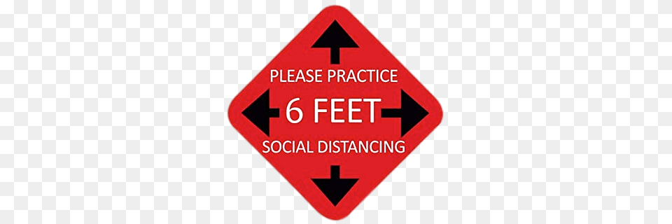 Social Distancing 6 Feet Sign, Symbol, Road Sign Png