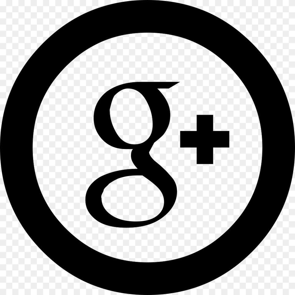 Social Google Plus Circular G Icon Black, Symbol, Number, Text Png Image