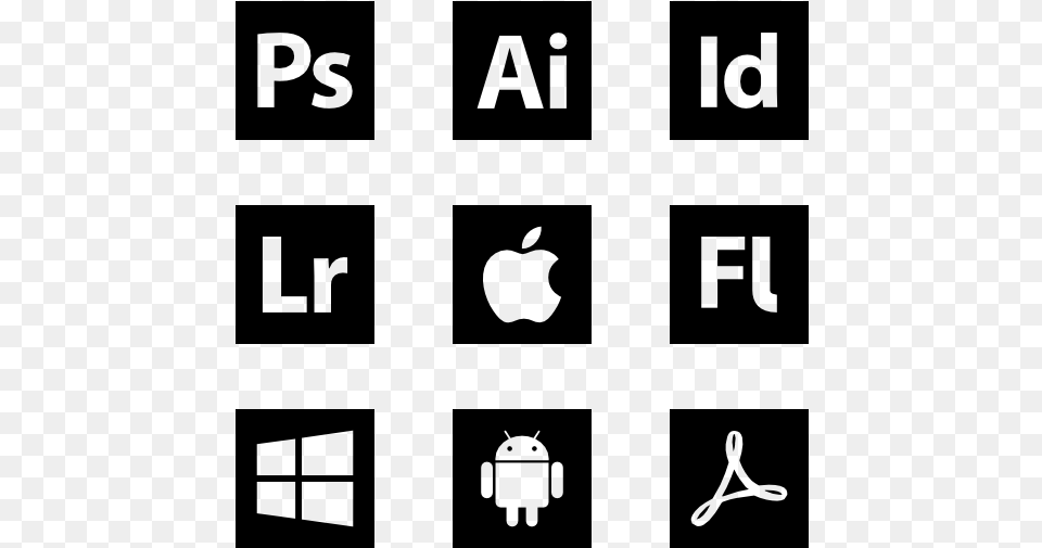 Social Icons Square, Gray Png Image