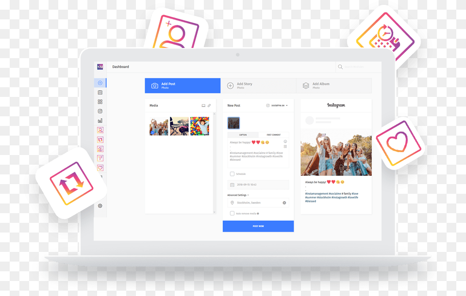 Social Me Manage Multi Instagram Accounts Web, File, Webpage, Computer, Electronics Png Image