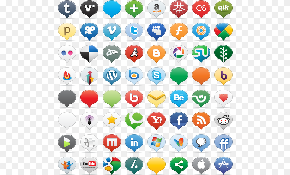 Social Media Balloons Icon Pack By Jack Cai Social Media Balloon Icons, Text, Number, Symbol Png