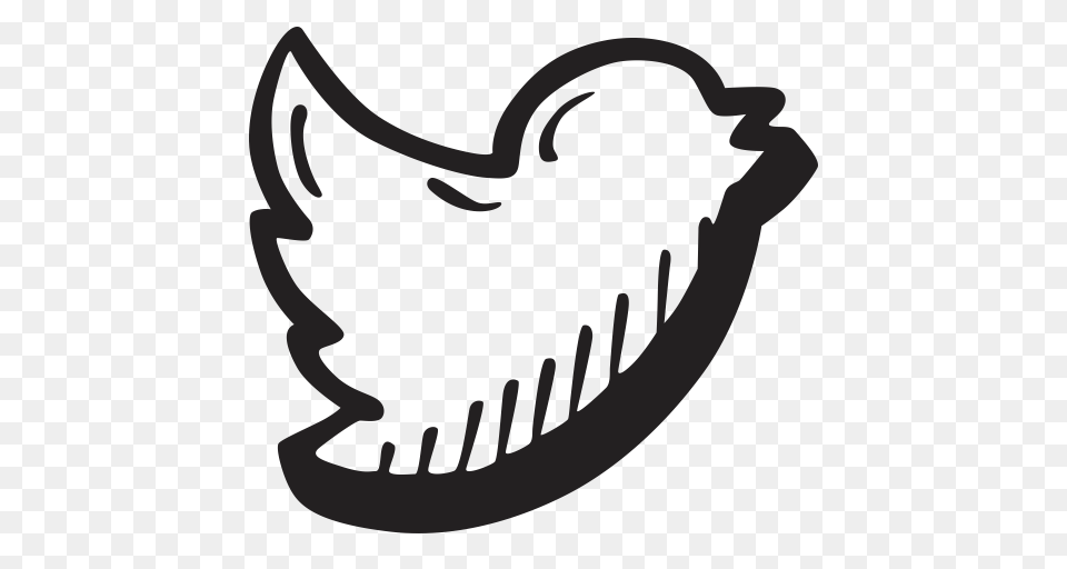 Social Media Bird Handdrawn Icon, Stencil Free Png