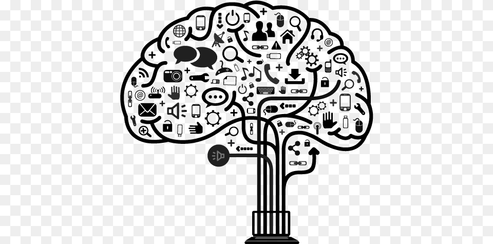 Social Media Brain Bw Memory Improvement Photographic Memory Brain Training, Blackboard Free Png Download