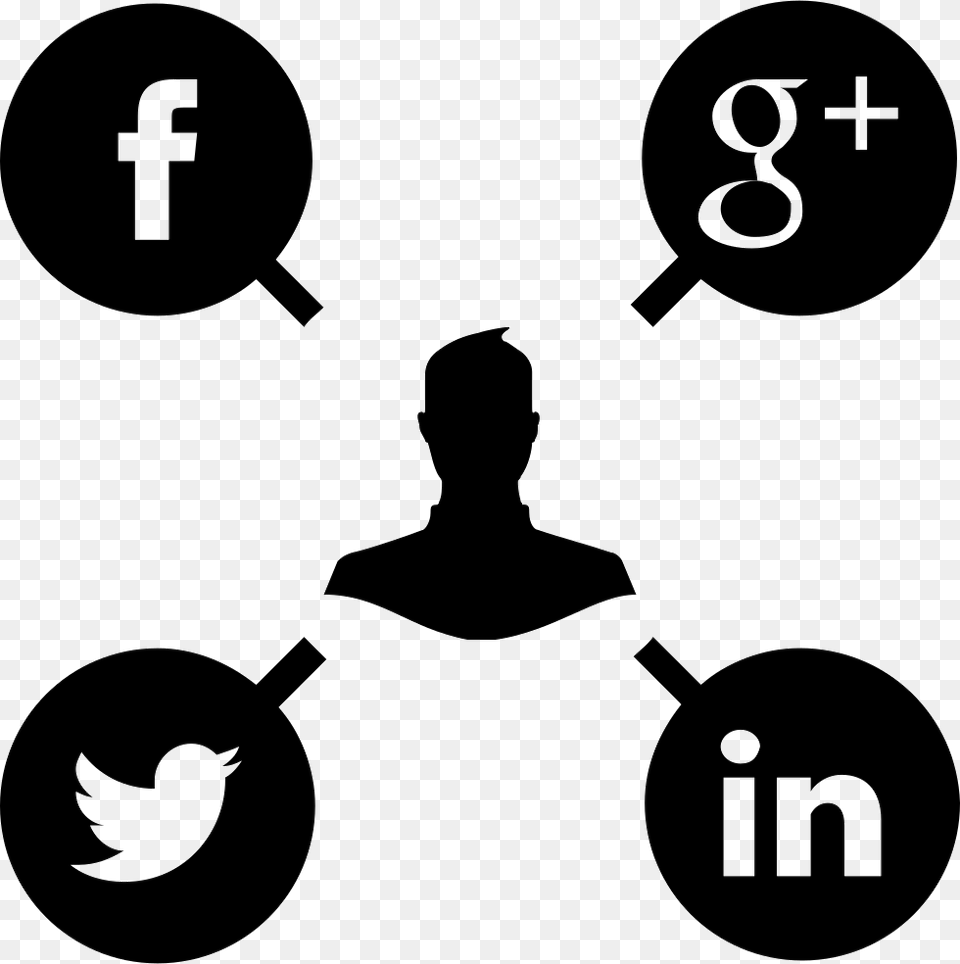 Social Media Clipart Black And White, Stencil, Adult, Person, Male Free Png Download