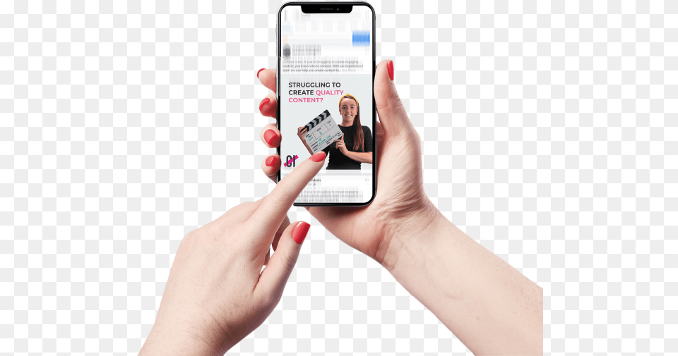 Social Media Content Iphone Xr Hand, Text, Adult, Person, Woman Free Png Download