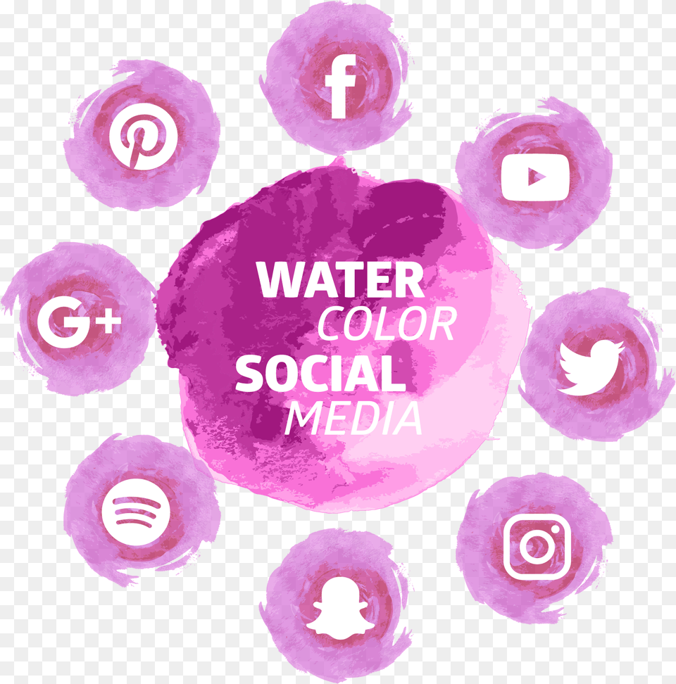 Social Media Download Icon Watercolor Tools Transprent Transparent Background Watercolor Social Media Icons, Text, Number, Symbol Free Png