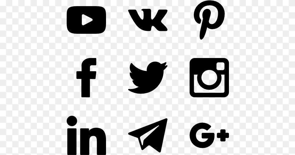 Social Media Elements, Gray Png