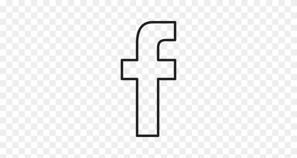 Social Media Facebook Outline Black Icon, Cross, Symbol Png