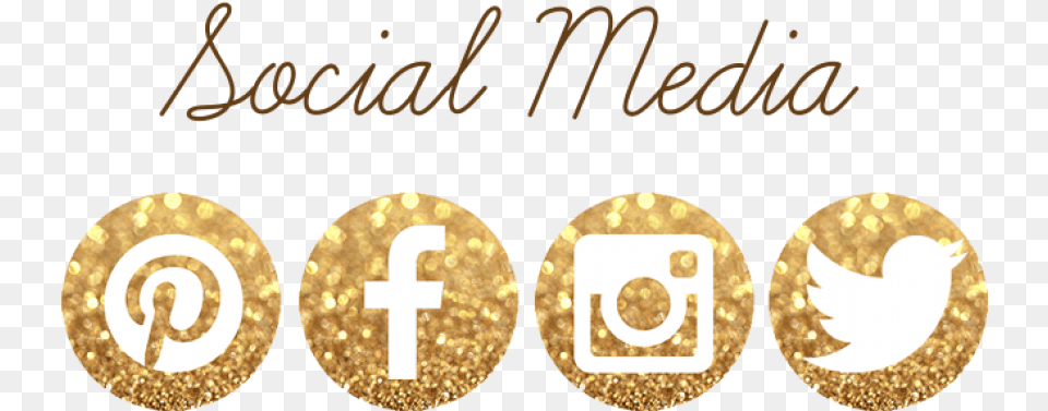 Social Media Gold Facebook And Instagram Logo Gold Social Media Logo, Text, Chandelier, Lamp Free Png Download