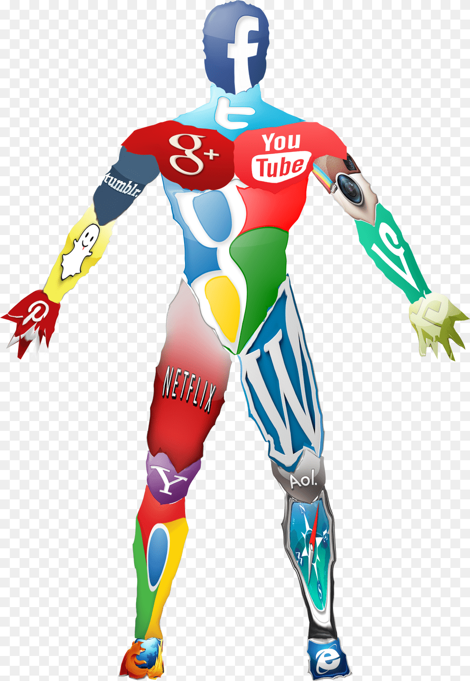 Social Media Icon Body Collage Social Media Human Icon Png Image