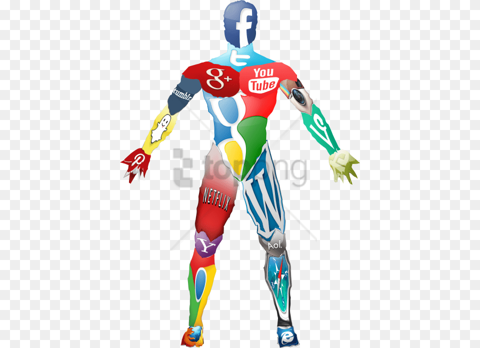 Social Media Icon Body Collage Social Media Icon Collage, People, Person, Adult, Female Free Png Download