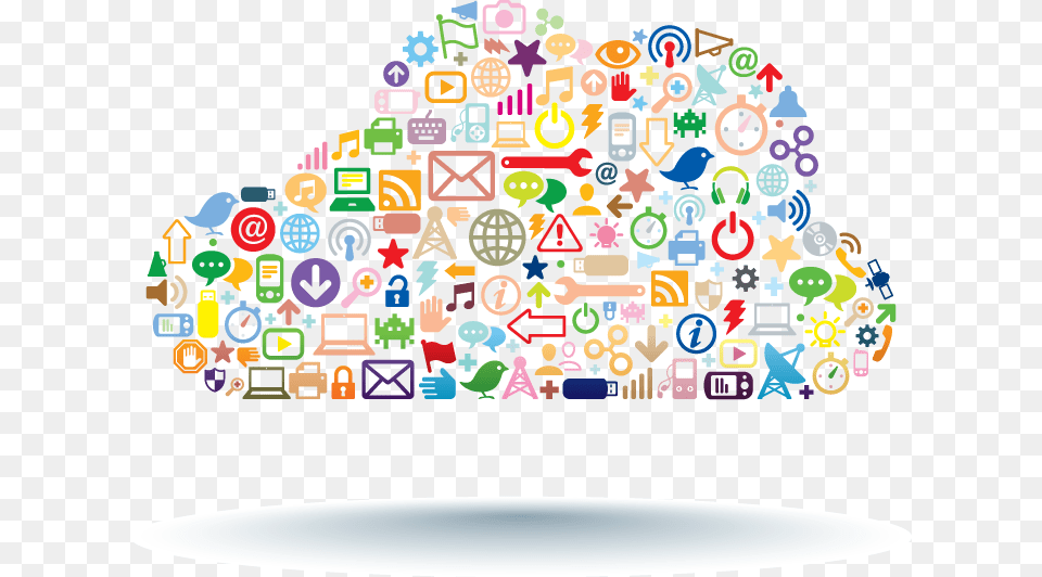 Social Media Icon Cloud, Art, Collage, Doodle, Drawing Png