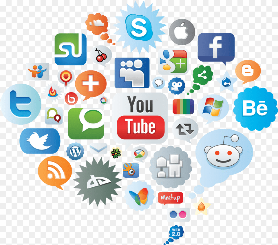 Social Media Icons, Text Free Transparent Png